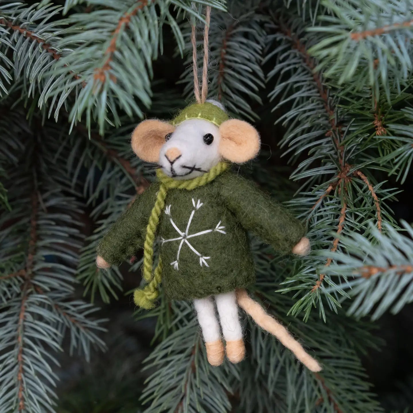 Ski Sweater Mice Felt Ornaments