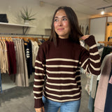 Solana Striped Funnel Neck Sweater