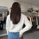 Cropped Cable Cardigan