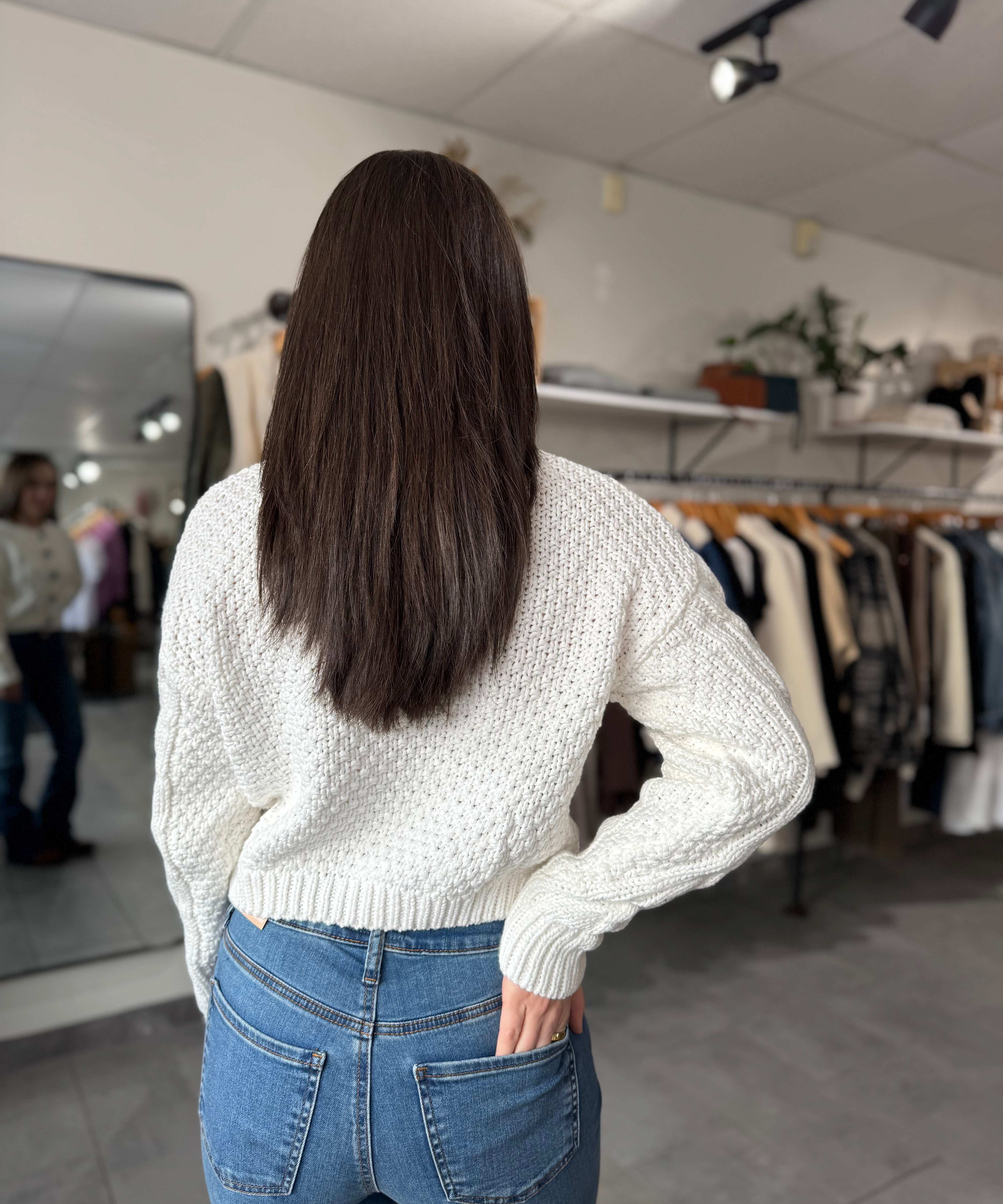 Cropped Cable Cardigan