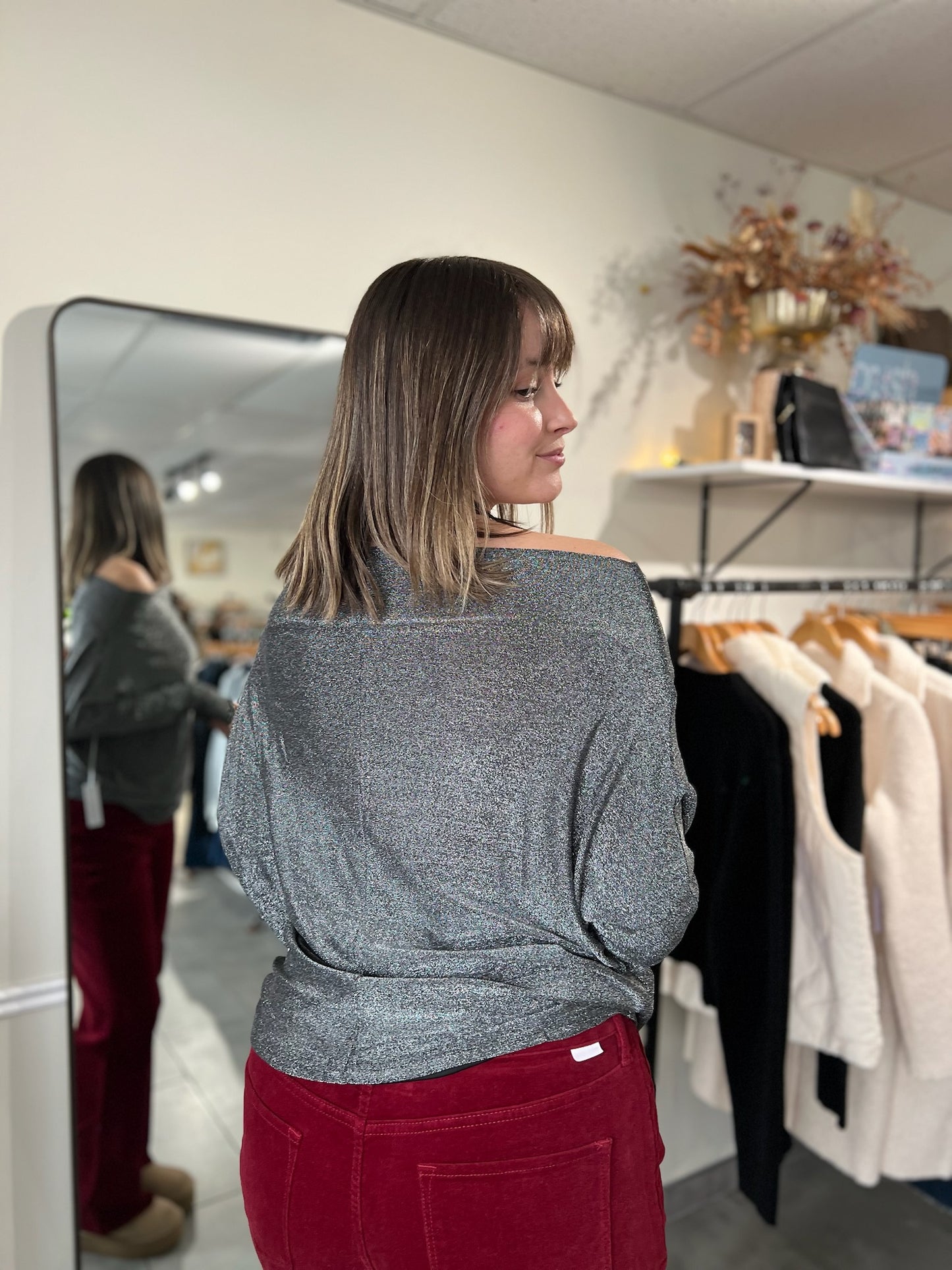 The Anywhere Top -  Silver Lurex