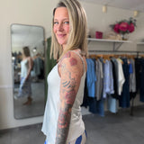 Adjustable Strap Silky Tank Top | Beige