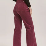 Fiona High Rise Wide Leg Pants - Plum Berry Corduroys image 2