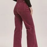 Fiona High Rise Wide Leg Pants - Plum Berry Corduroys image 2