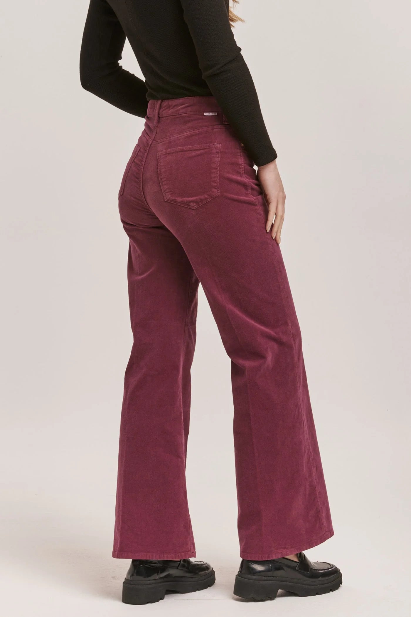 Fiona High Rise Wide Leg Pants - Plum Berry Corduroys image 2