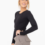 Ribbed Seamless Long Sleeve Bodysuit image 1