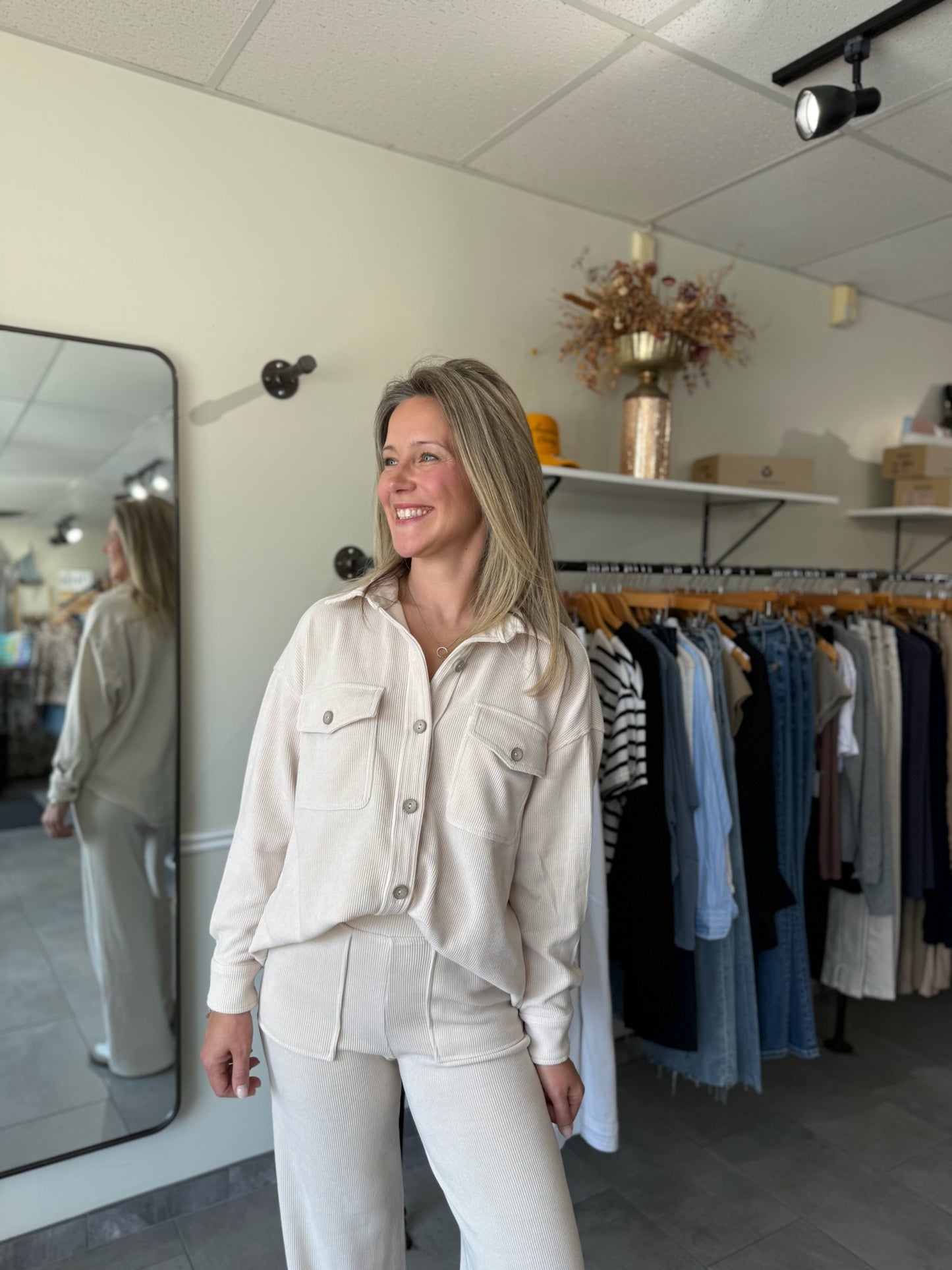 Coco Comfort Corduroy Shacket - Ivory