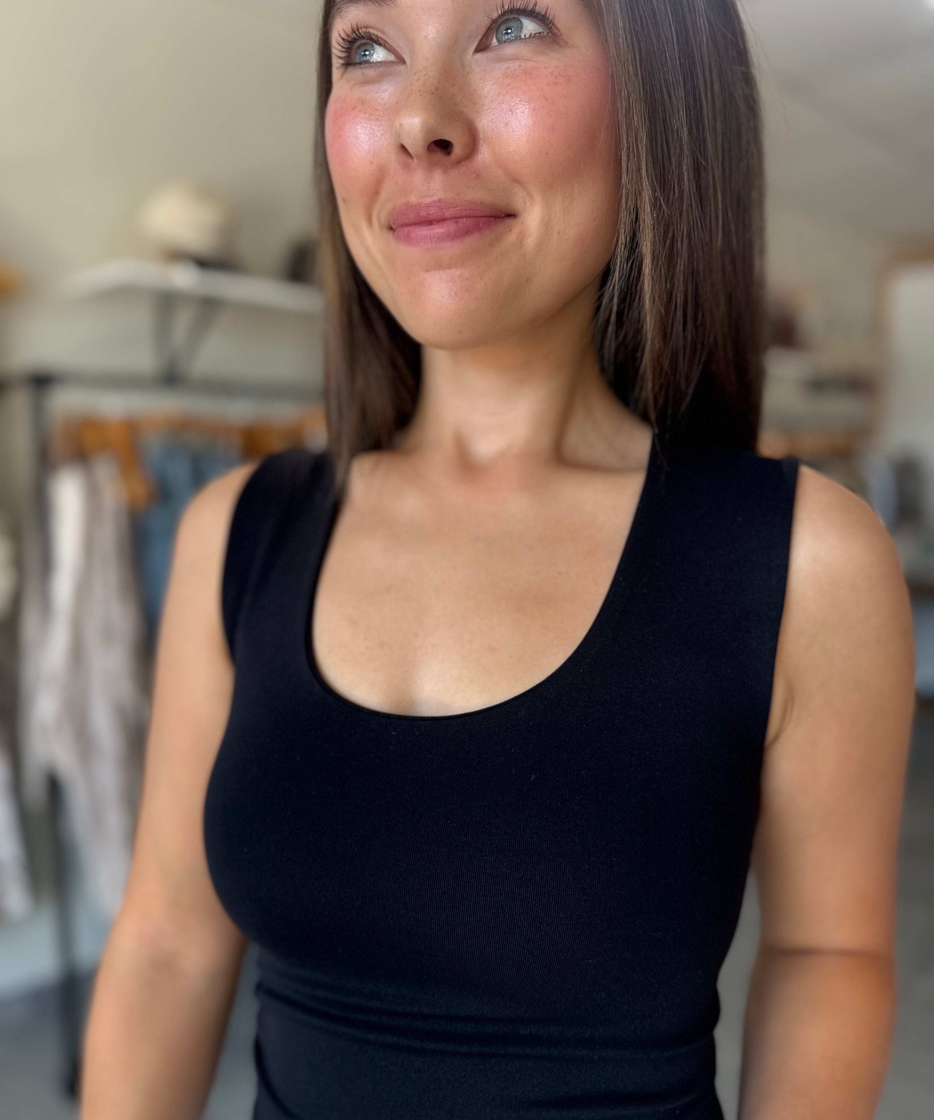 Double Layered Seamless Tank | Black