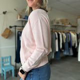 Simple Spring Crew Neck Sweater | Light Pink
