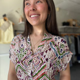 Julia Top | Tropical Ikat