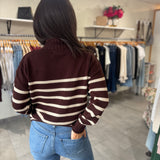 Solana Striped Funnel Neck Sweater