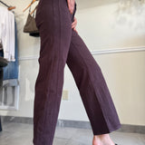 Maya High Rise Wide Leg Twill Pants | Raisin