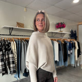 Asymmetrical Knit Sweater | New Beige