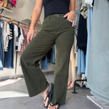 Meg High Rise Fab Ab Wide Leg Jeans | Tuscan Olive