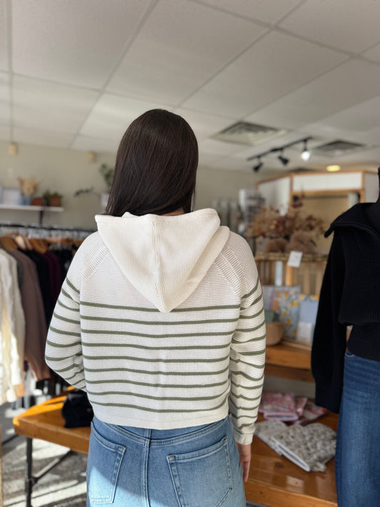 Annalora Hoodie | Green Stripe