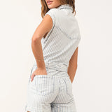 Marley Romper - Railroad Stripe image 1