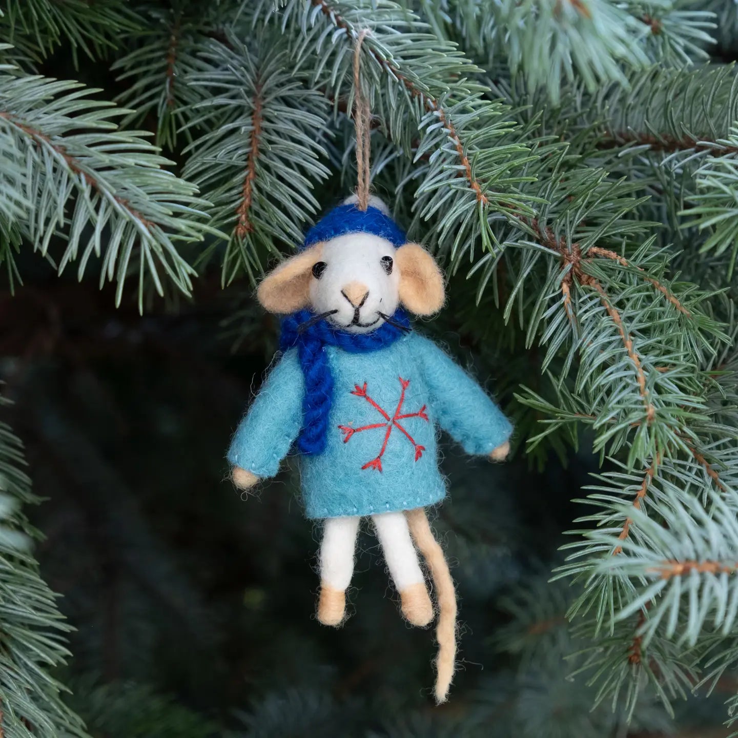 Ski Sweater Mice Felt Ornaments