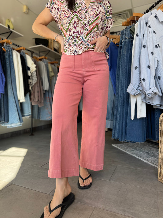 Audrey Wide Leg Jeans | Terracotta