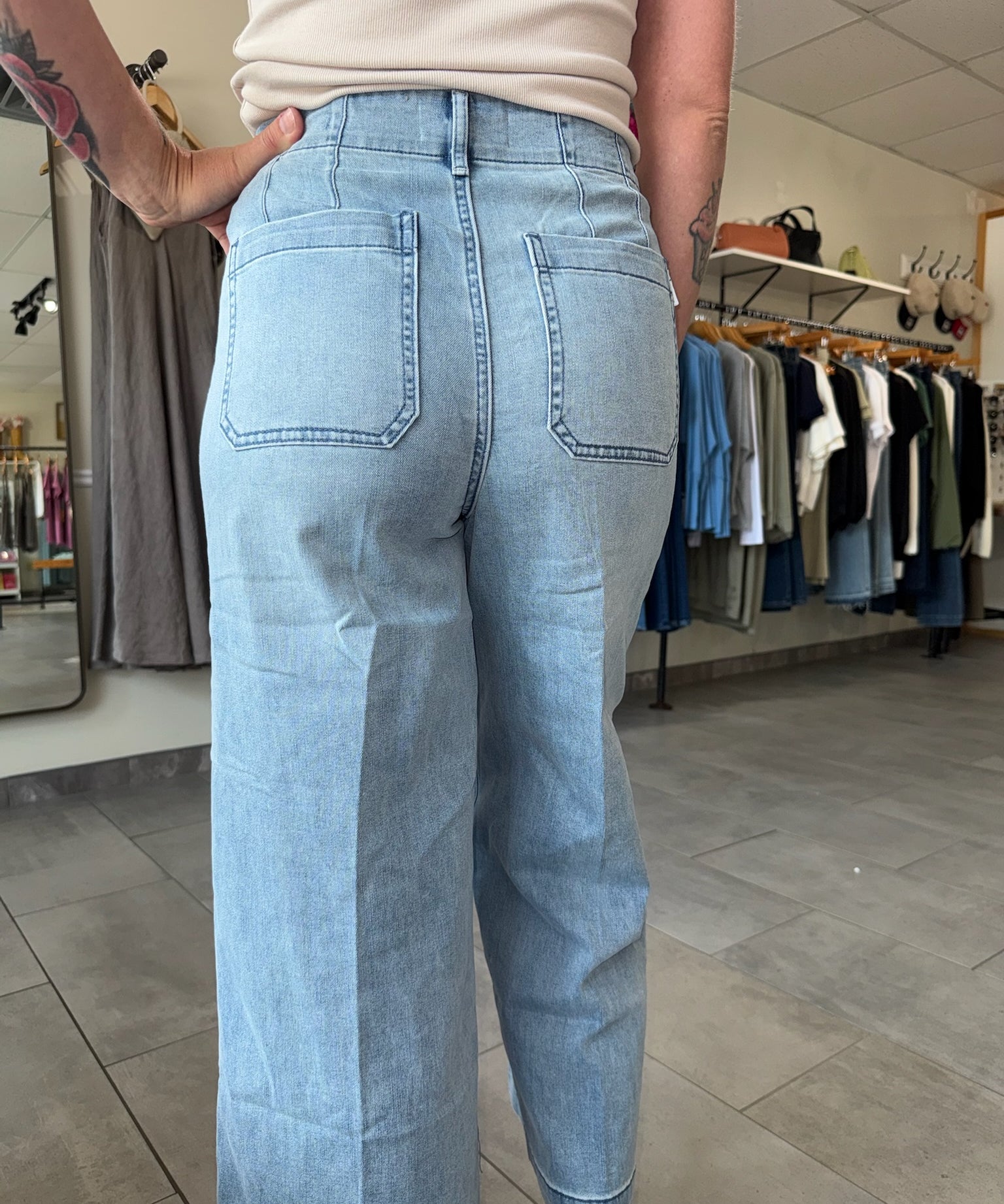 Audrey High Rise Crop Wide Leg Jeans | Eclipse