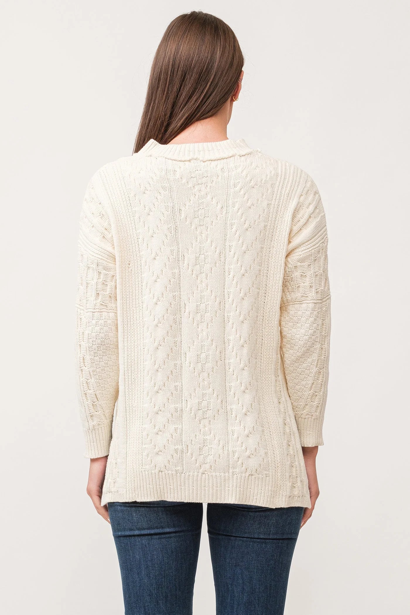Thora V-Neck Relaxed Fit Sweater - Antique White image 0