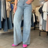 Fiona High Rise Wide Leg Jeans | Eclipse