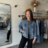 Liz Trucker Drop Shoulder Denim Jacket