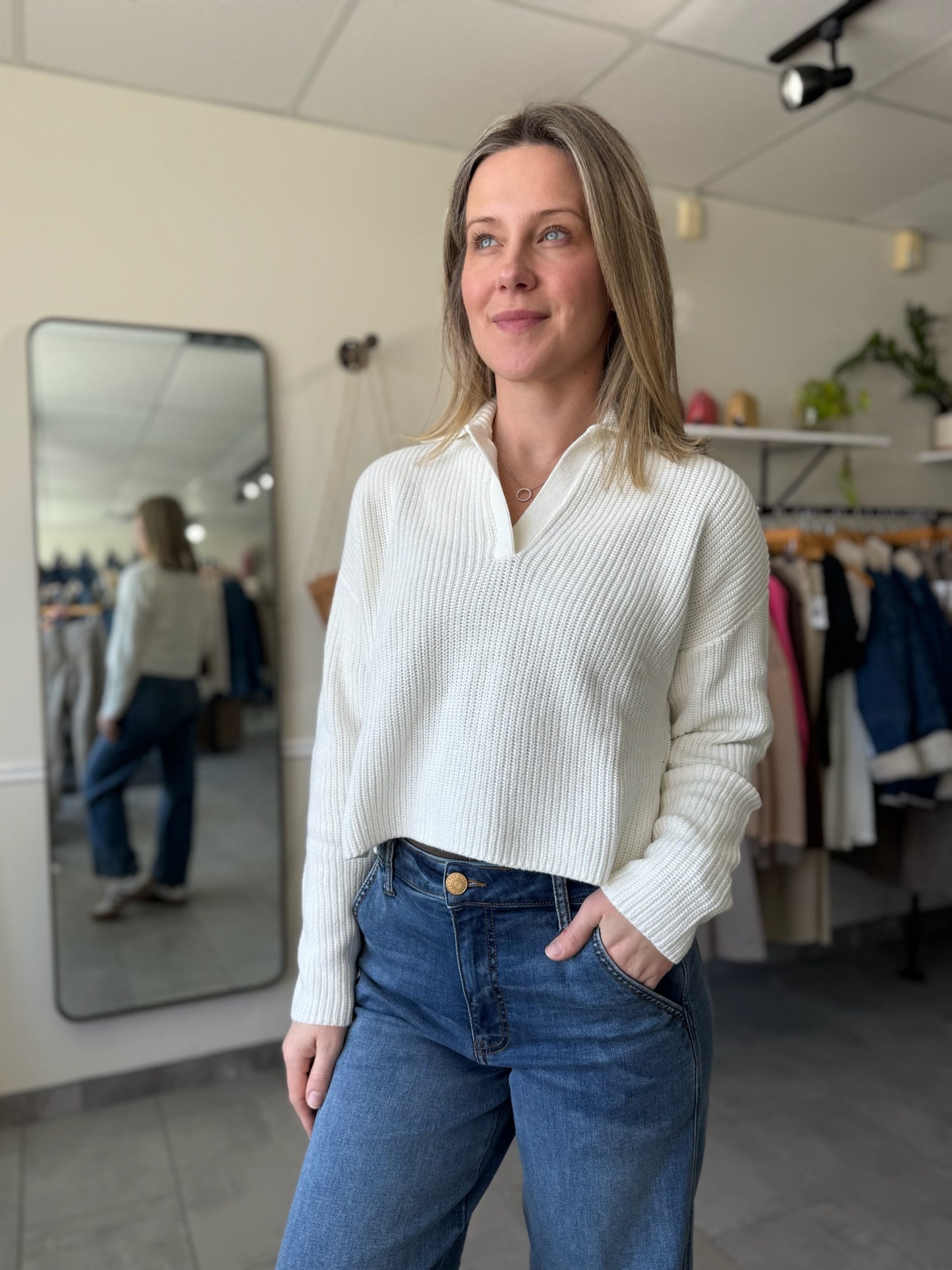 The Riley Pullover | Chalk