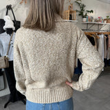Coryn Full Zip Sweater | Stone