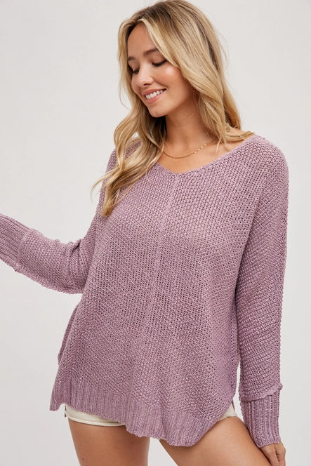Reverse Seam Pullover - Mauve image 0