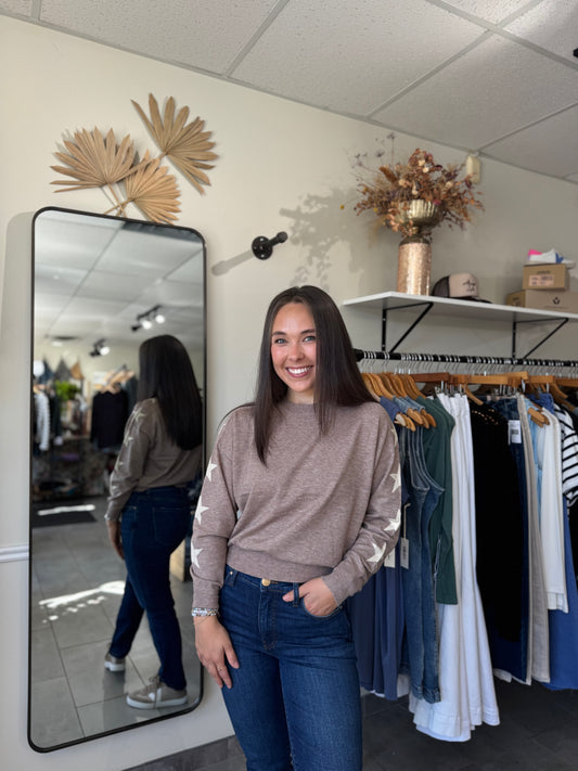 The Maddy Top - Brown / Off White