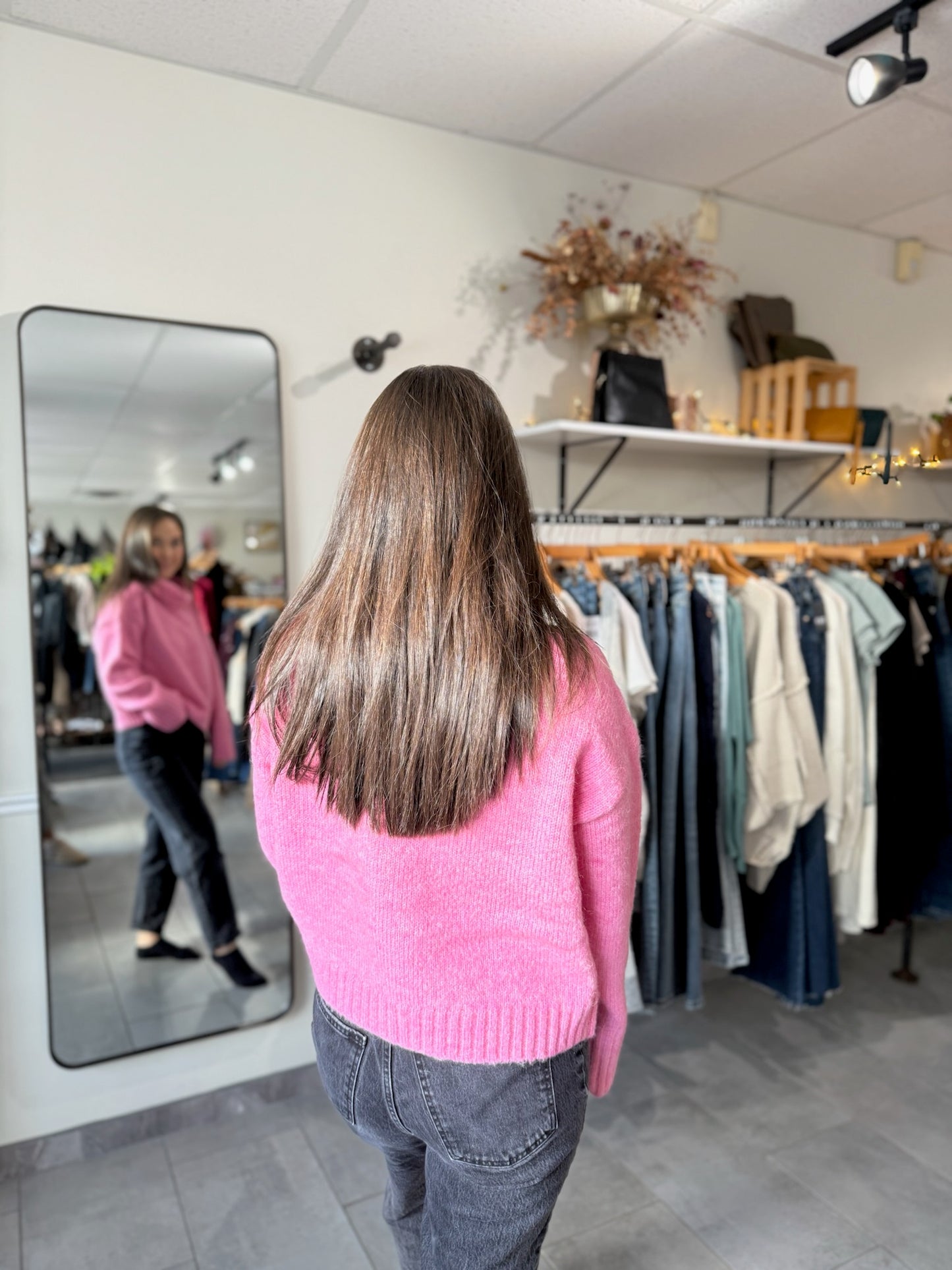 Evangeline Cowl Neck Sweater | Pink