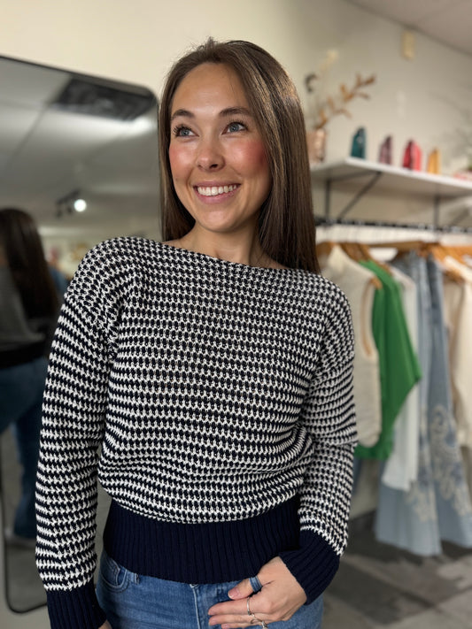 Wanda Sweater | Black Iris Stripe