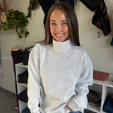 Oversized Mock Neck Pullover Sweatshirt