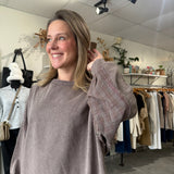 Dolman Washed Terry Pullover | Mocha