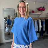 Batwing Knit Top | Ocean Blue