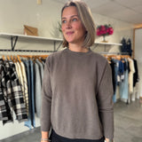 Crew Neck Knit Sweater | Dark Mocha