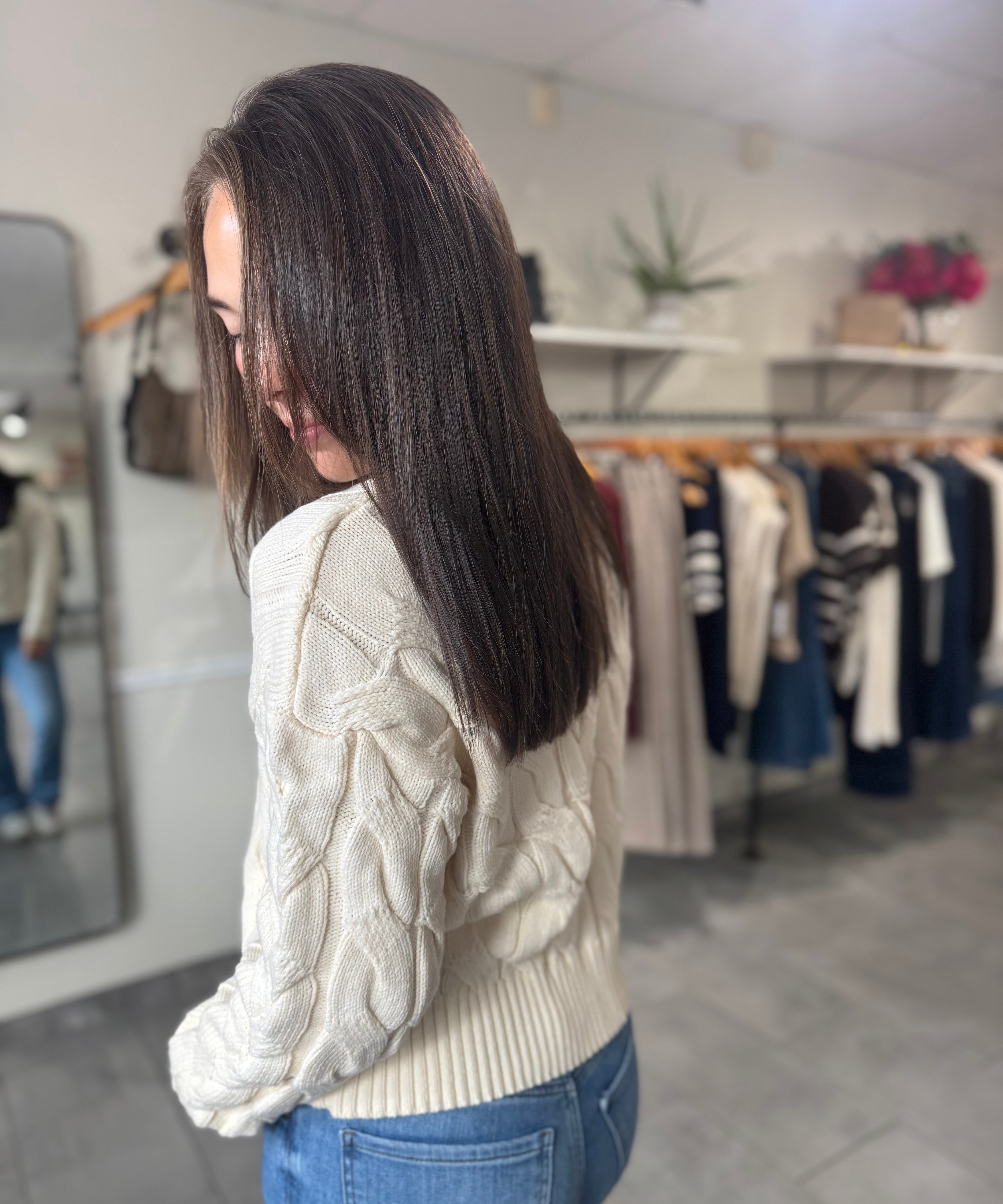 Yvette Funnel Neck Oversized Sweater | Cream