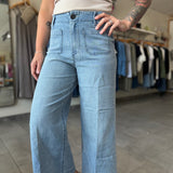 Audrey High Rise Crop Wide Leg Jeans | Eclipse