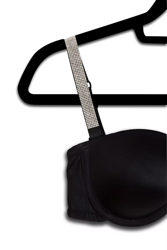 Strap Its | Interchangeable Black Crystal w/ Black Bra