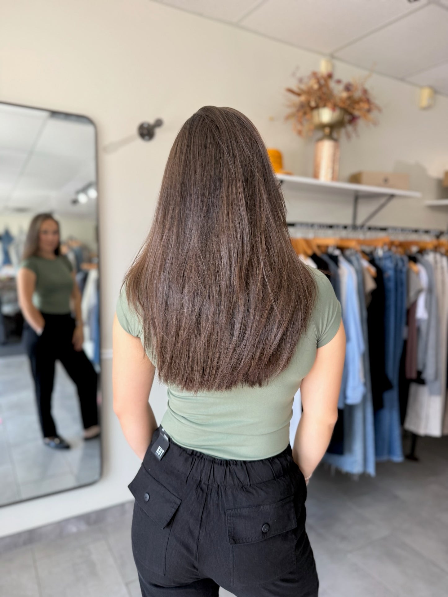 Seamless Crew Neck Short Sleeve Top - Smokey Olive