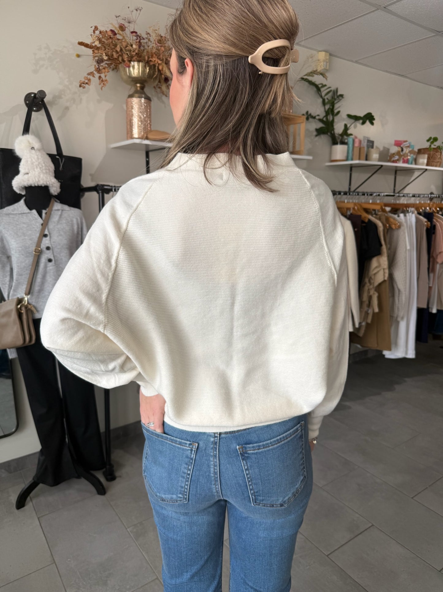 Super Soft Rib Knit Cardigan | Ivory