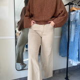 Meg High Rise Wide Legs - Biscuit