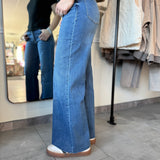 Fiona Wide Leg High Rise Jeans | Fog Sky
