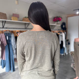 Vanya Slub V-Neck Long Sleeve Tee | Vetiver