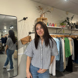 Harper Top | Striped Denim