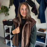 Mock Neck Sherpa Vest | Coco