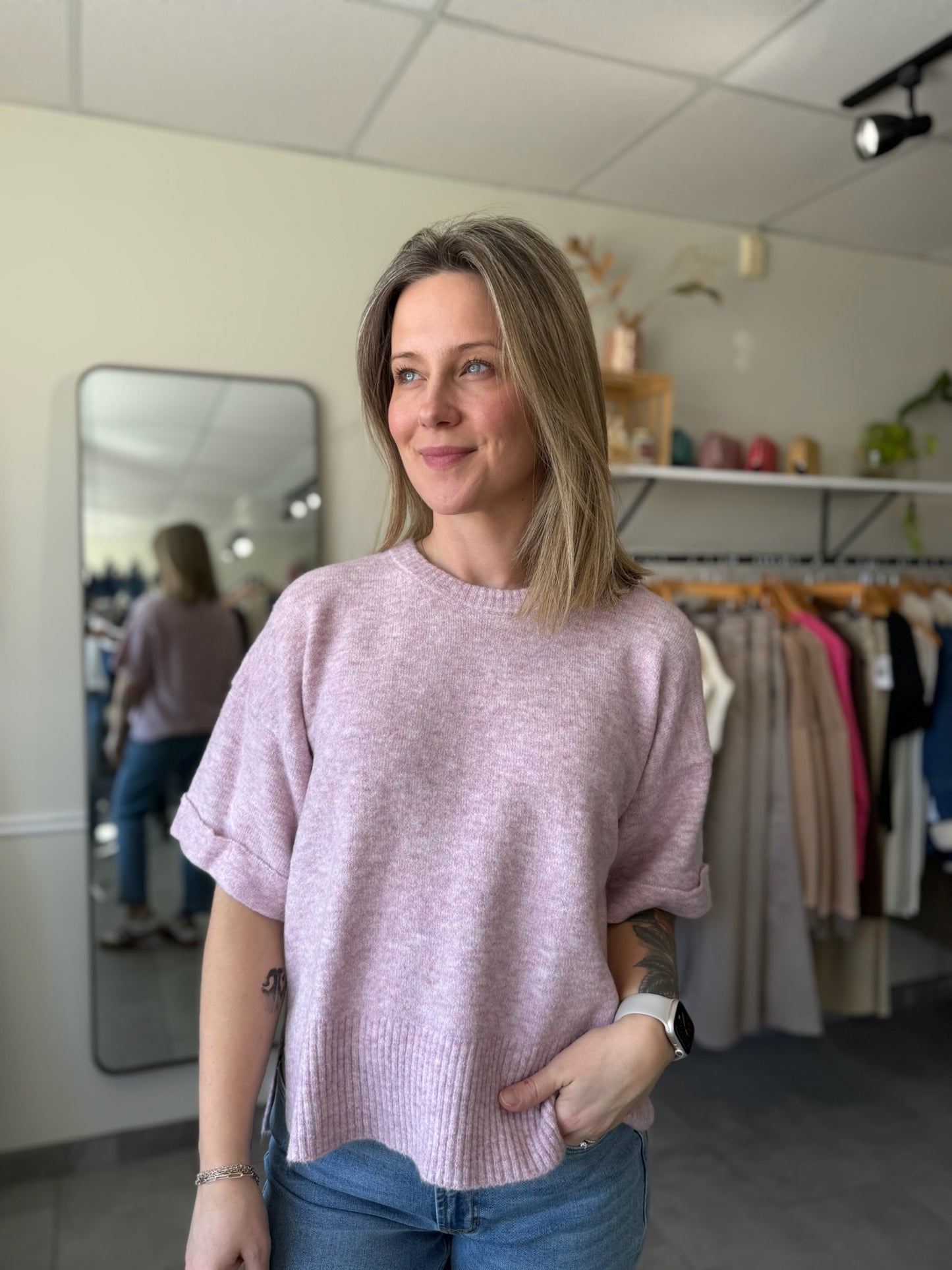 Catrina Sweater Tee | Vivic Lilac