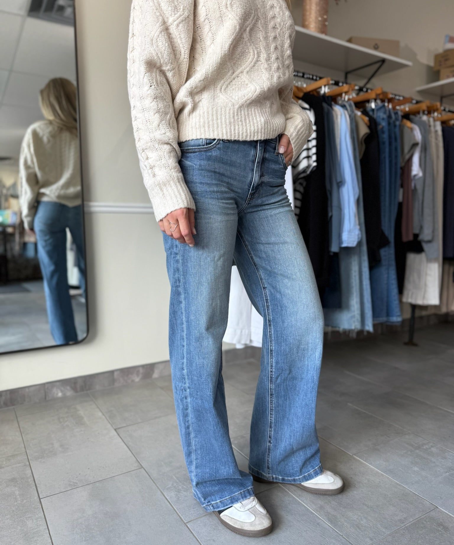 Jean High Rise Wide Leg Jeans - Ablaze