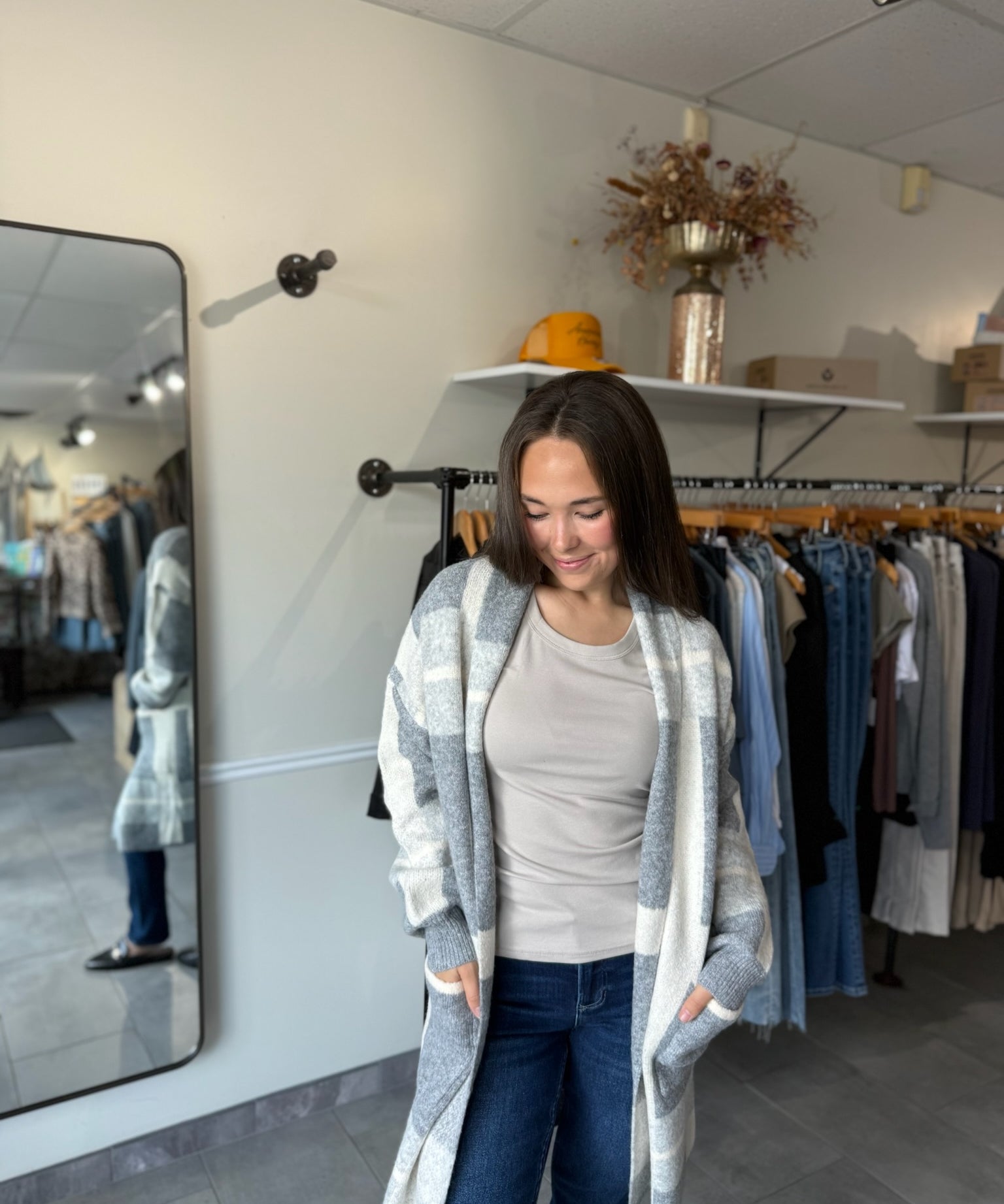 Plaid Oversized Cozy Knit Cardigan
