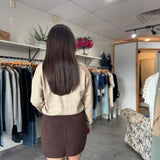 Ribbed Knit Mini Skirt | Chocolate Brown